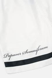 White Clyde Luxury Shorts - Script Typography Detail | RTA