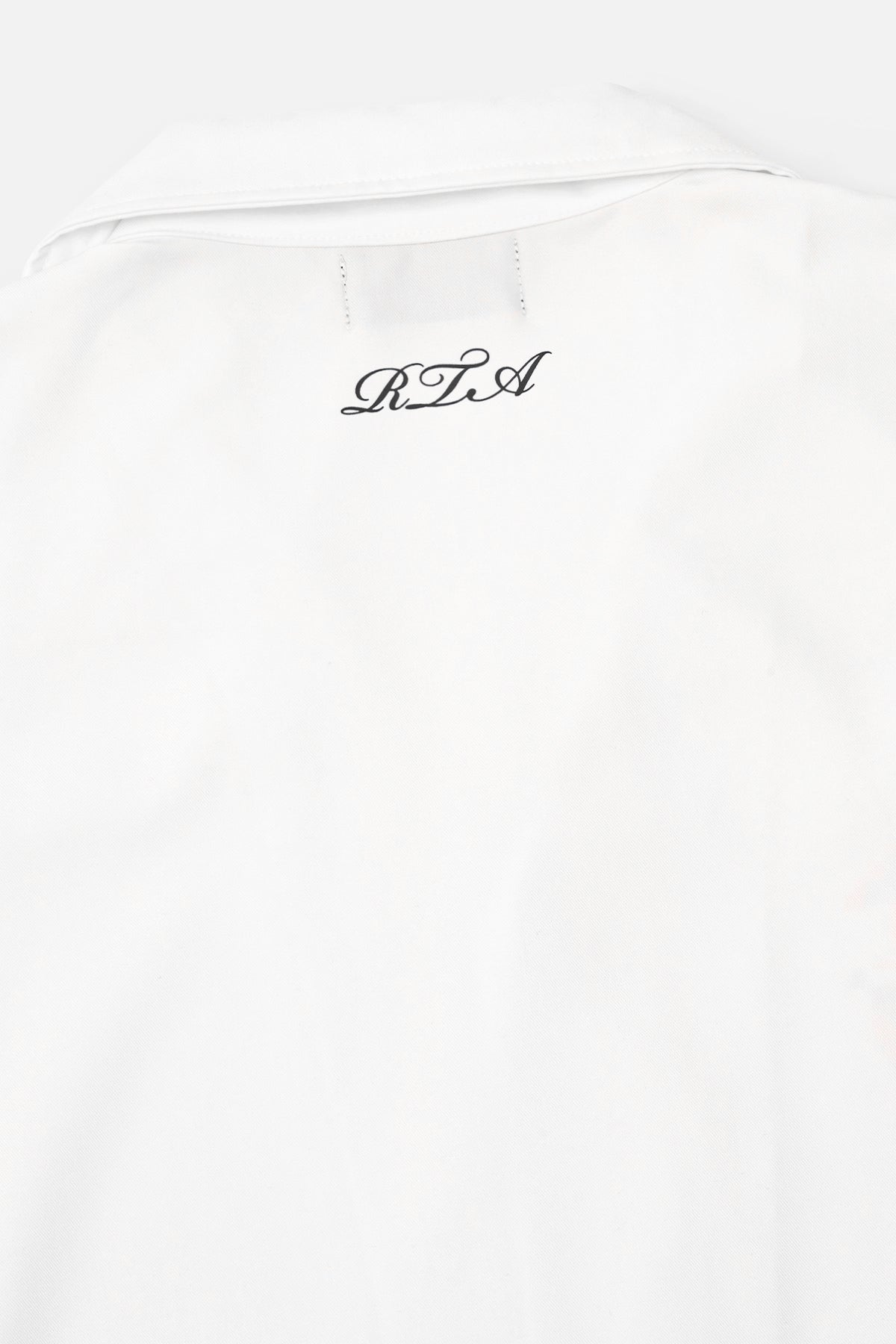 White Nathan Poppy Print Short Sleeve Shirt - Collar Detail | RTA