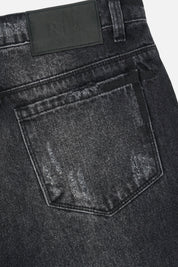 MAEL SLIM FLARE JEAN | GRAPHITE DESCENDING CROSS