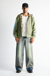 Franco Wide Leg Jean Indigo Jade - On Model Front View, Premium Streetwear Wide Leg Denim | RTA