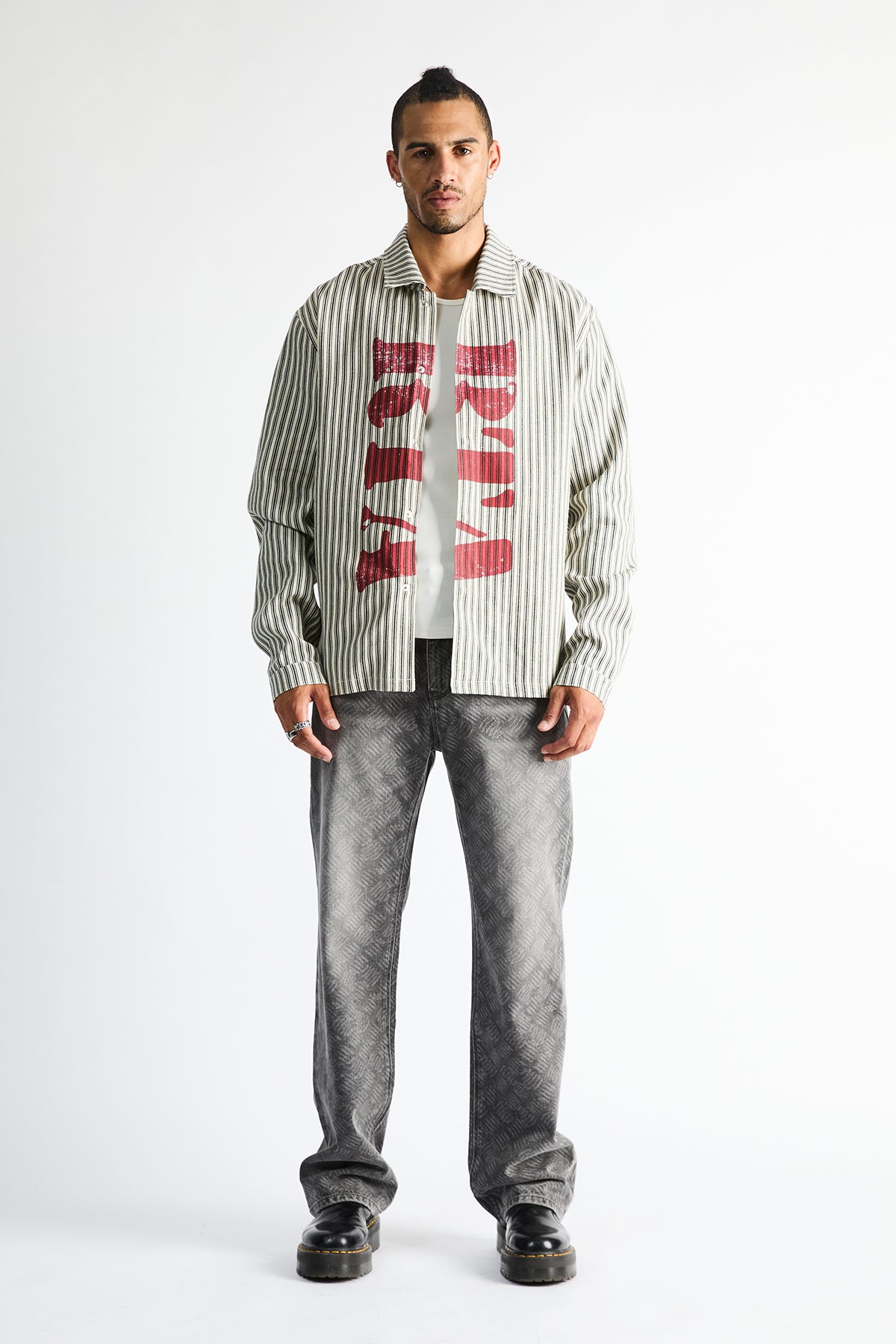 JONAS STRAIGHT LEG JEAN | ASH CHARCOAL METAL GRILL