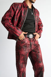 RTA Jonas Straight Leg Jean Black Eclipse - Waist Close-Up, Cross Rivets and Destroyed Wash Detail | RTA
