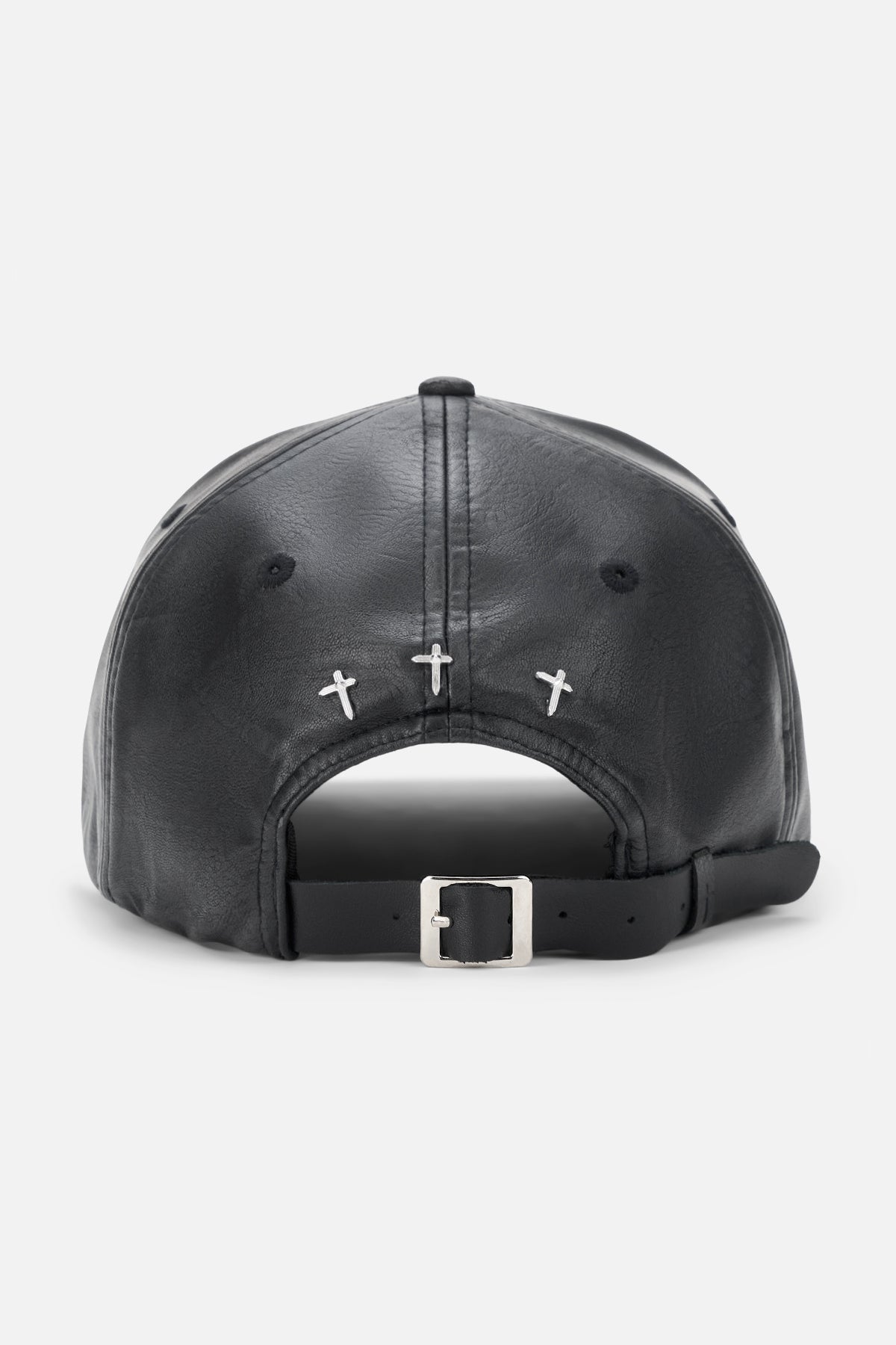 JACOB BASEBALL HAT WITH LEATHER STRAP AND BUCKLE | VINTAGE BLACK