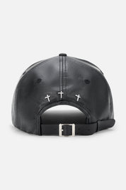 JACOB BASEBALL HAT WITH LEATHER STRAP AND BUCKLE | VINTAGE BLACK