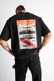 COLIN OVERSIZED SHORT SLEEVE TEE | BLACK CASE FILE