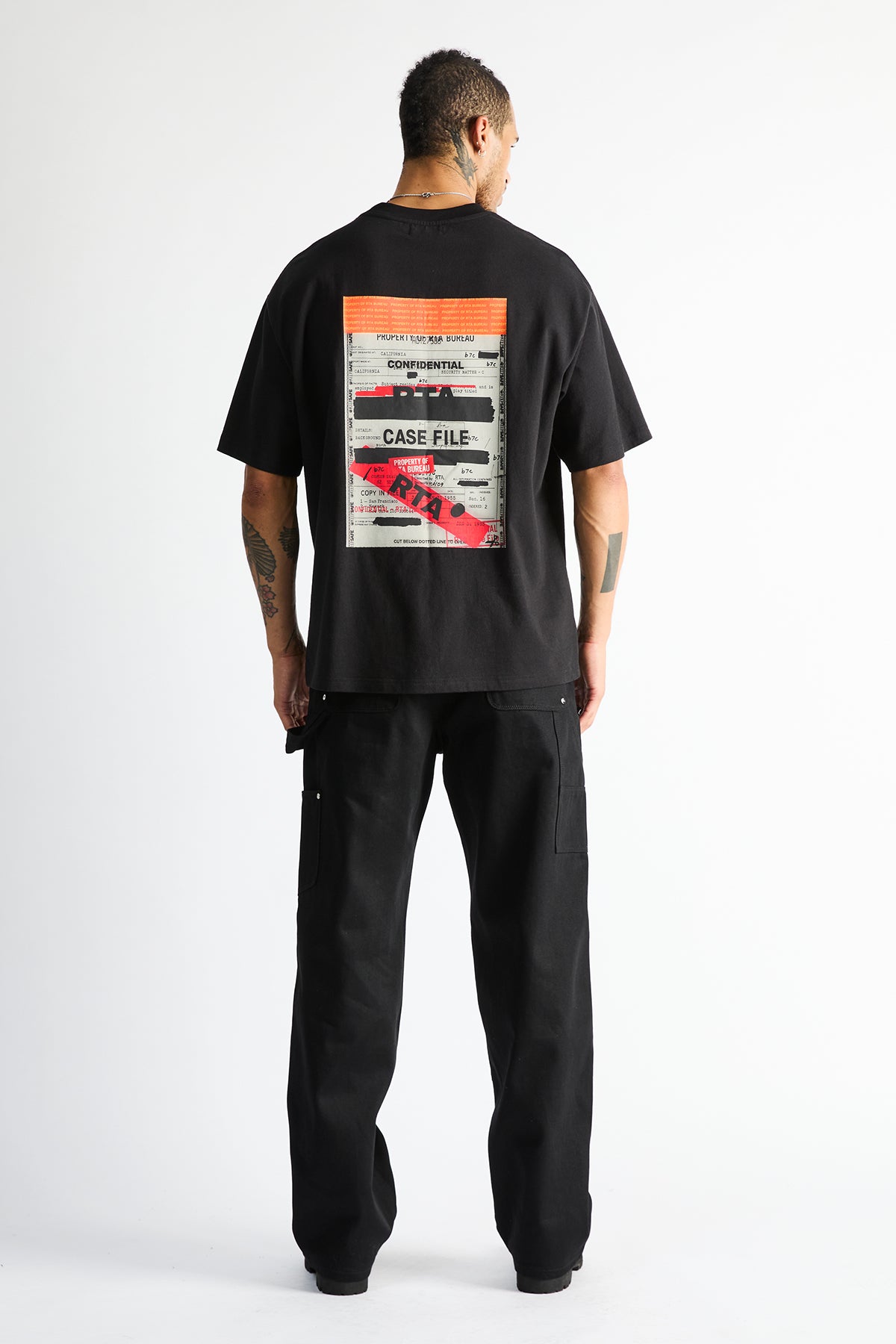 COLIN OVERSIZED SHORT SLEEVE TEE | BLACK CASE FILE