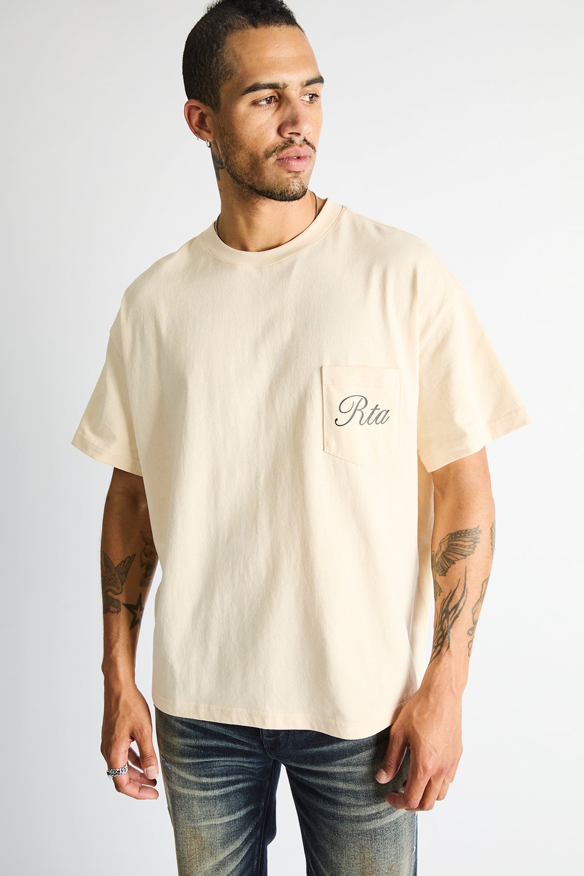 BASTIEN POCKET TEE | BONE CLOCKFACE