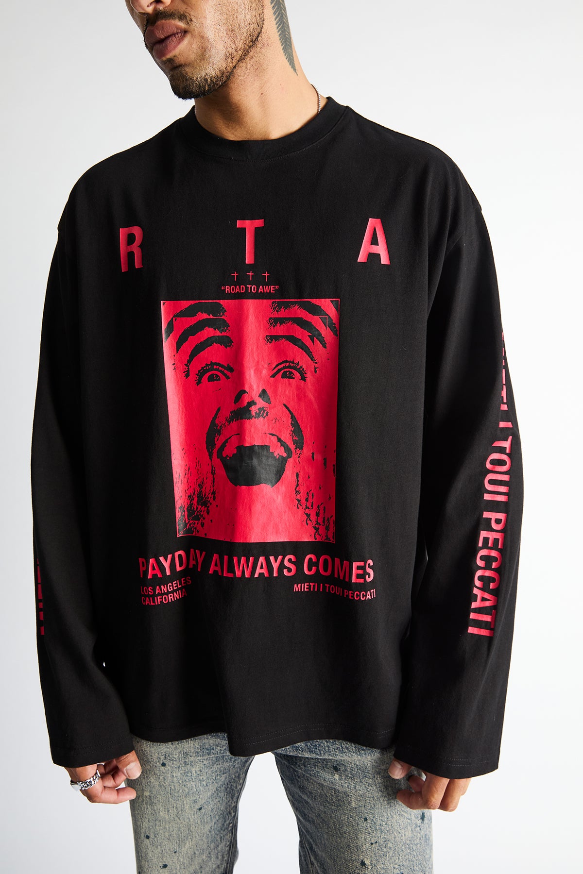 MARCEAU OVERSIZED LONG SLEEVE TEE | BLACK PAYDAY