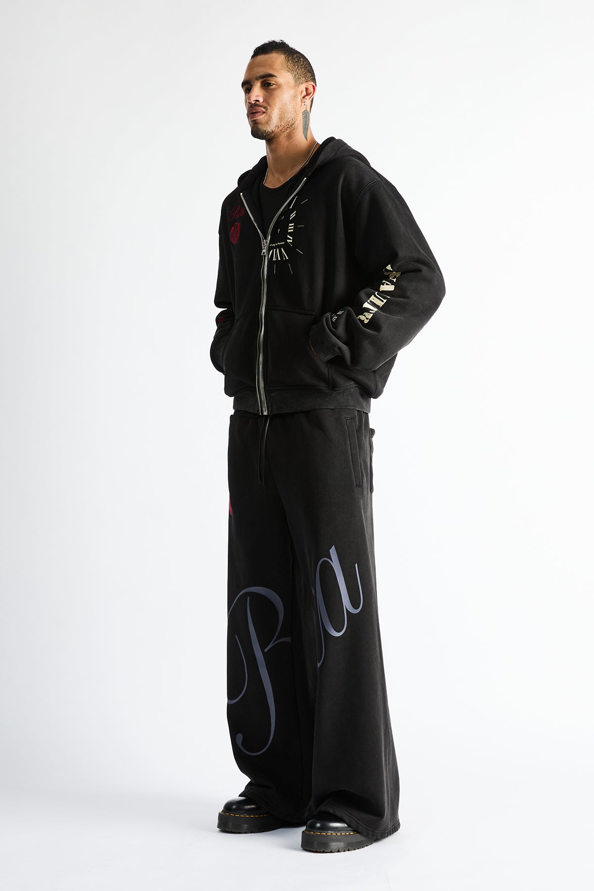 LUXEN BAGGY SWEATPANTS | VINTAGE BLACK COMBO