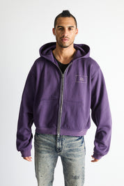 KAEN CROPPED ZIP UP HOODIE | GRAPE CURVA ULTRA