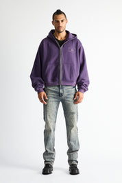 KAEN CROPPED ZIP UP HOODIE | GRAPE CURVA ULTRA