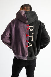 RIKO HALF HALF ZIP UP | BLACK DEEP PURPLE COMBO
