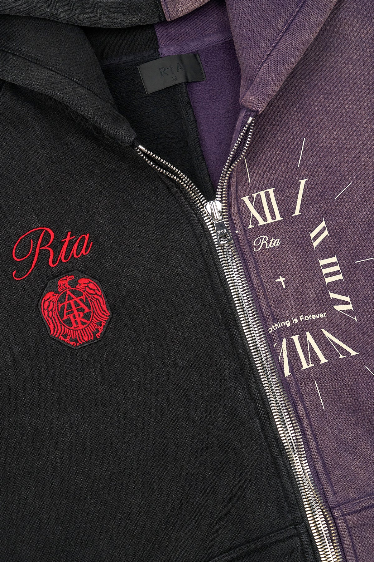 RIKO HALF HALF ZIP UP | BLACK DEEP PURPLE COMBO BLACK DEEP PURPLE COMBO / XXL