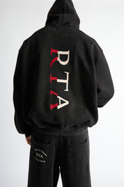 RIKO HALF HALF ZIP UP | VINTAGE BLACK COMBO