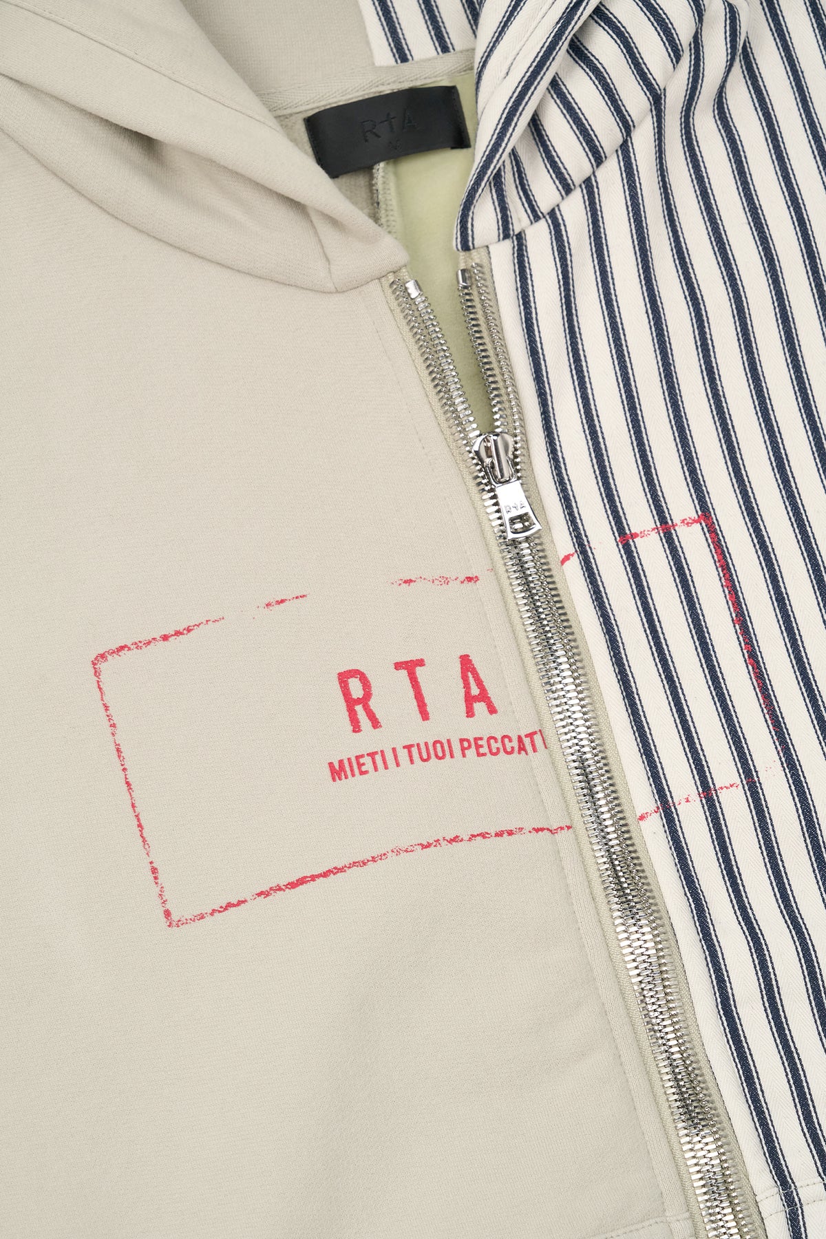 RIKO HALF HALF ZIP UP | GREY STRIPE COMBO GREY STRIPE COMBO / S