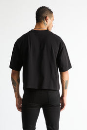AUSTIN CROPPED OVERSIZED TEE | BLACK CURVA ULTRA