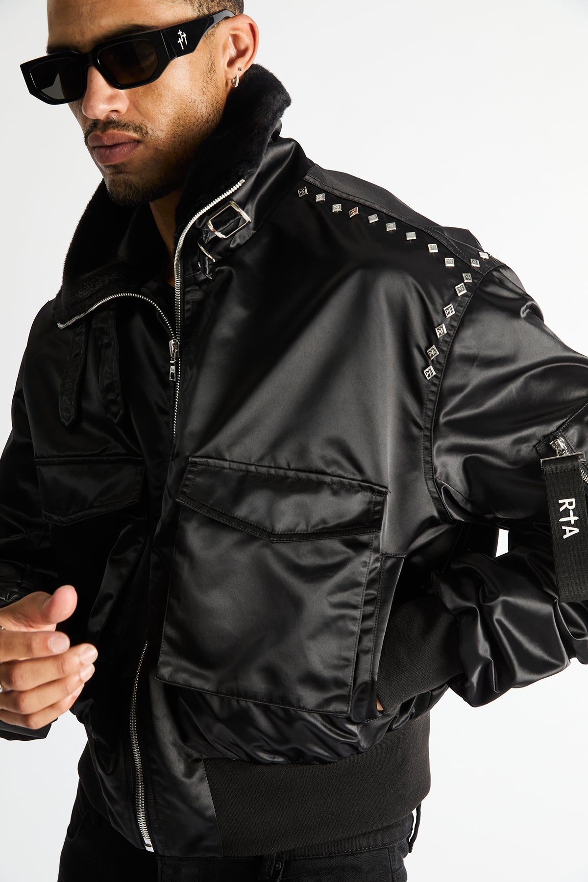 ARLEN CARGO AVIATOR JACKET | BLACK