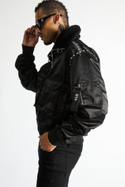 ARLEN CARGO AVIATOR JACKET | BLACK