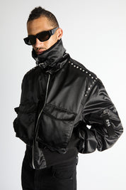 ARLEN CARGO AVIATOR JACKET | BLACK