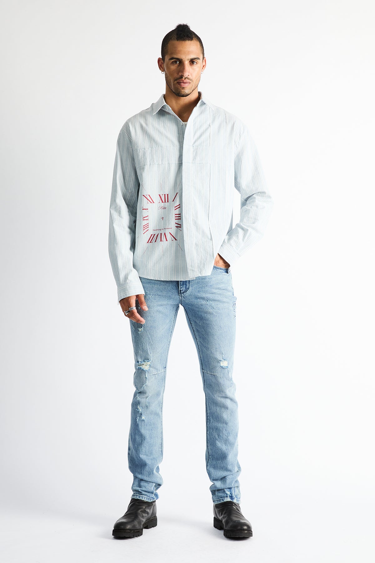 RONIN BUTTON UP SHIRT | ICE BLUE STRIPE