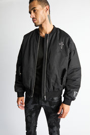ROWAN HALF HALF BOMBER | BLACK