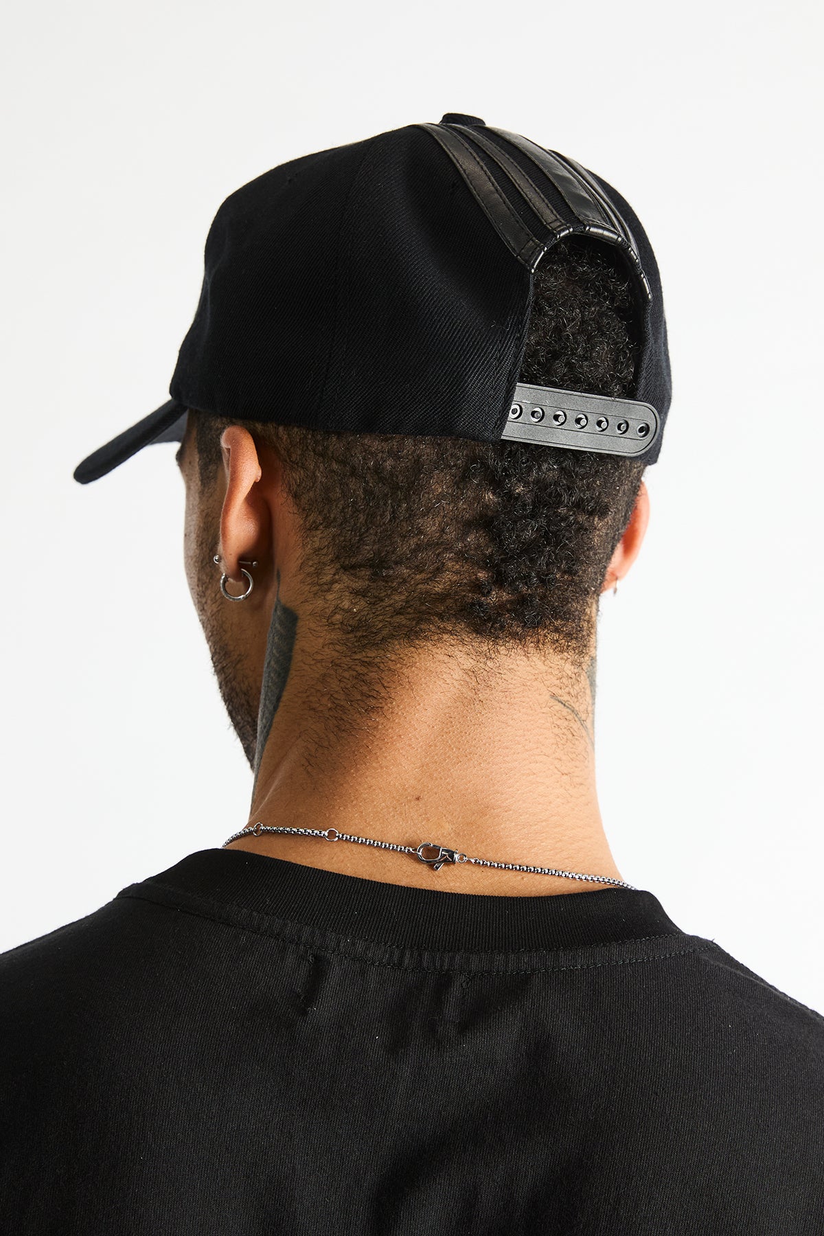 Mars Baseball Hat Black Stripe - On Model Back View, Adjustable Snapback Closure | RTA