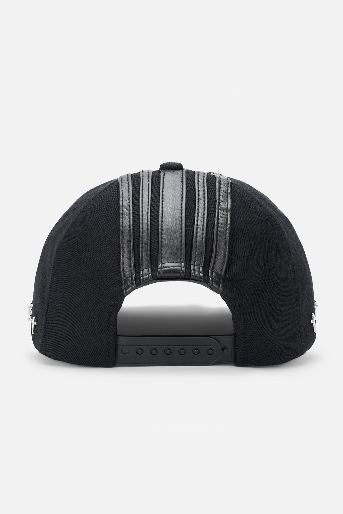 Black Stripe Baseball Cap - Ghost Back View, Leather Stripe and Snapback Closure | RTA
