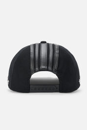 Black Stripe Baseball Cap - Ghost Back View, Leather Stripe and Snapback Closure | RTA
