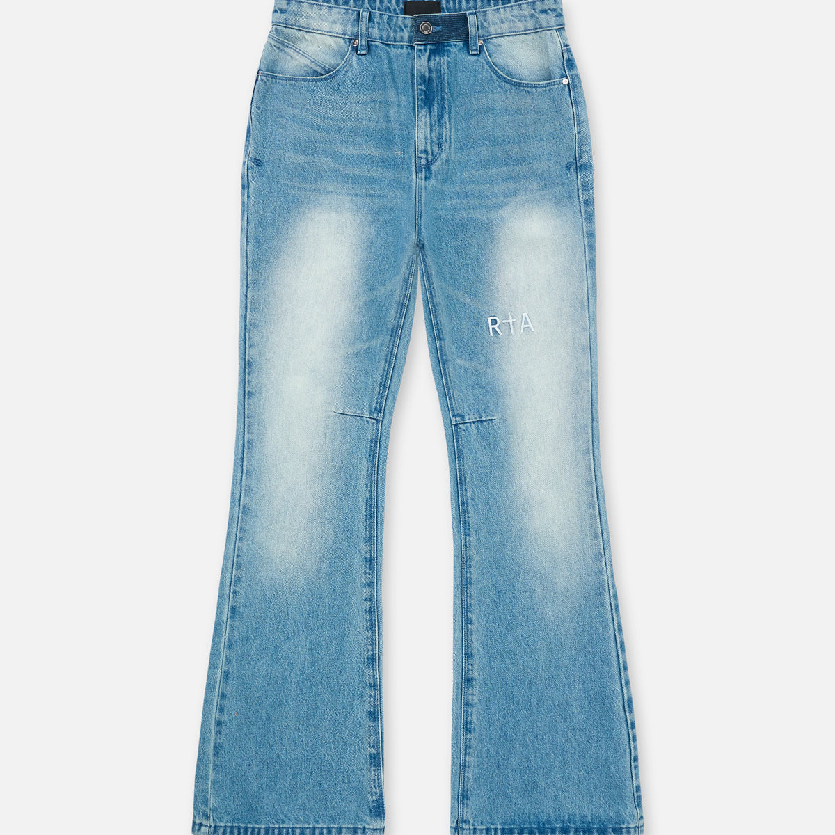 Light Blue Denim Mael Flare Jeans Coastal Drift - Front View | RTA