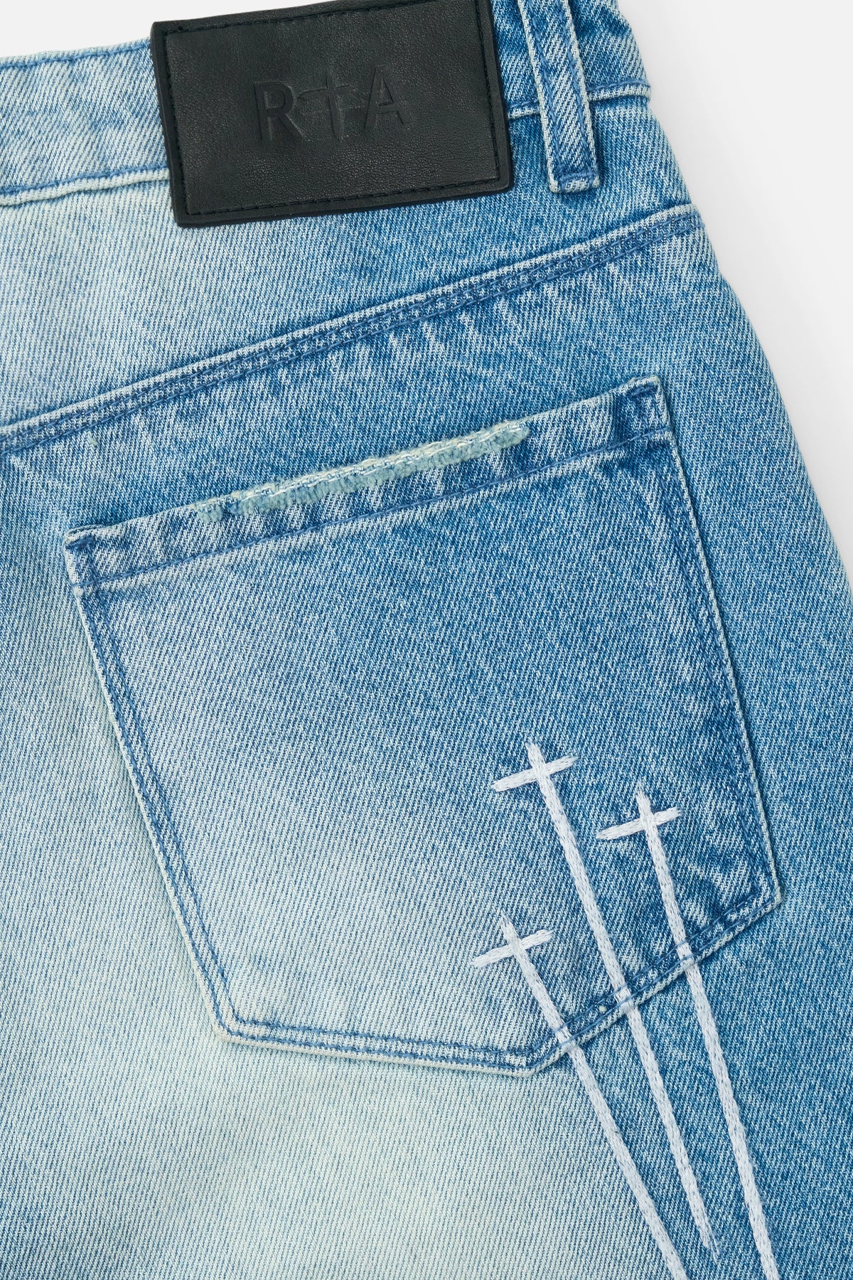 Men's Blue Flare Jeans with Crosses | RTA