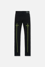 BRYANT SKINNY JEAN | BLACK GREEN DIGITAL CROSS