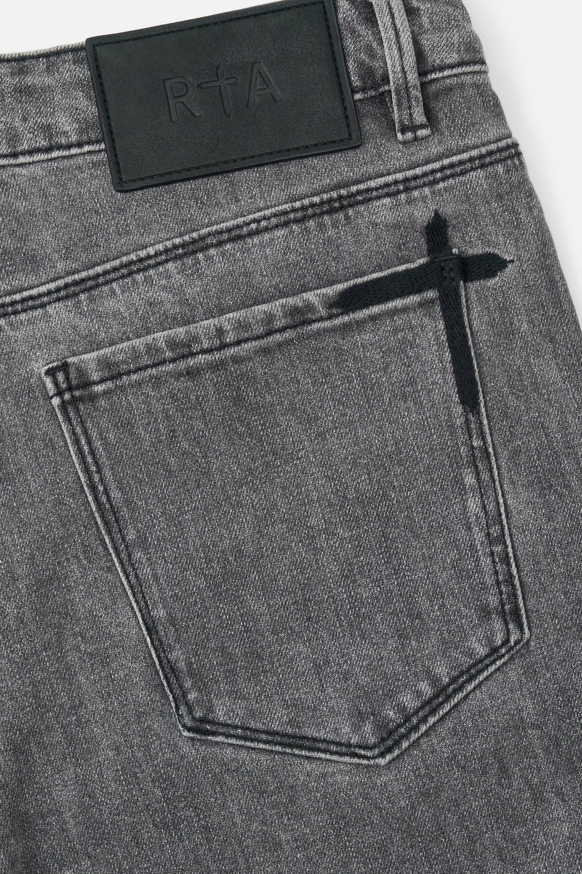 Men's Grey Skinny Jeans Cross Patch | RTA