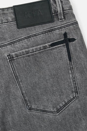 BRYANT SKINNY JEAN | CLOUDED MIST CROSS PATCH