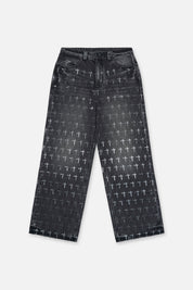 FRANCO WIDE LEG JEAN | NOIR COATED GREY