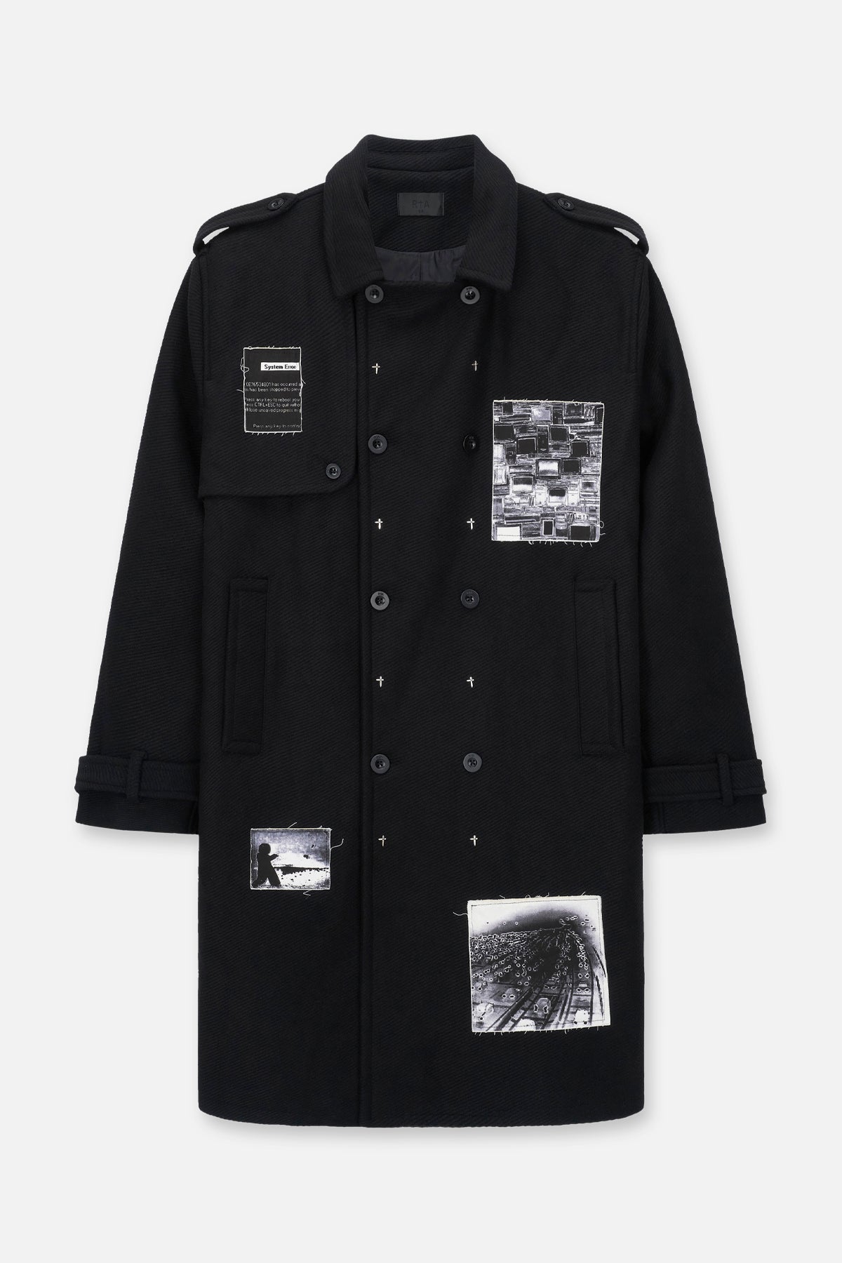 JULIAN TRENCH COAT | BLACK VINTAGE PATCH