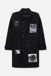 JULIAN TRENCH COAT | BLACK VINTAGE PATCH