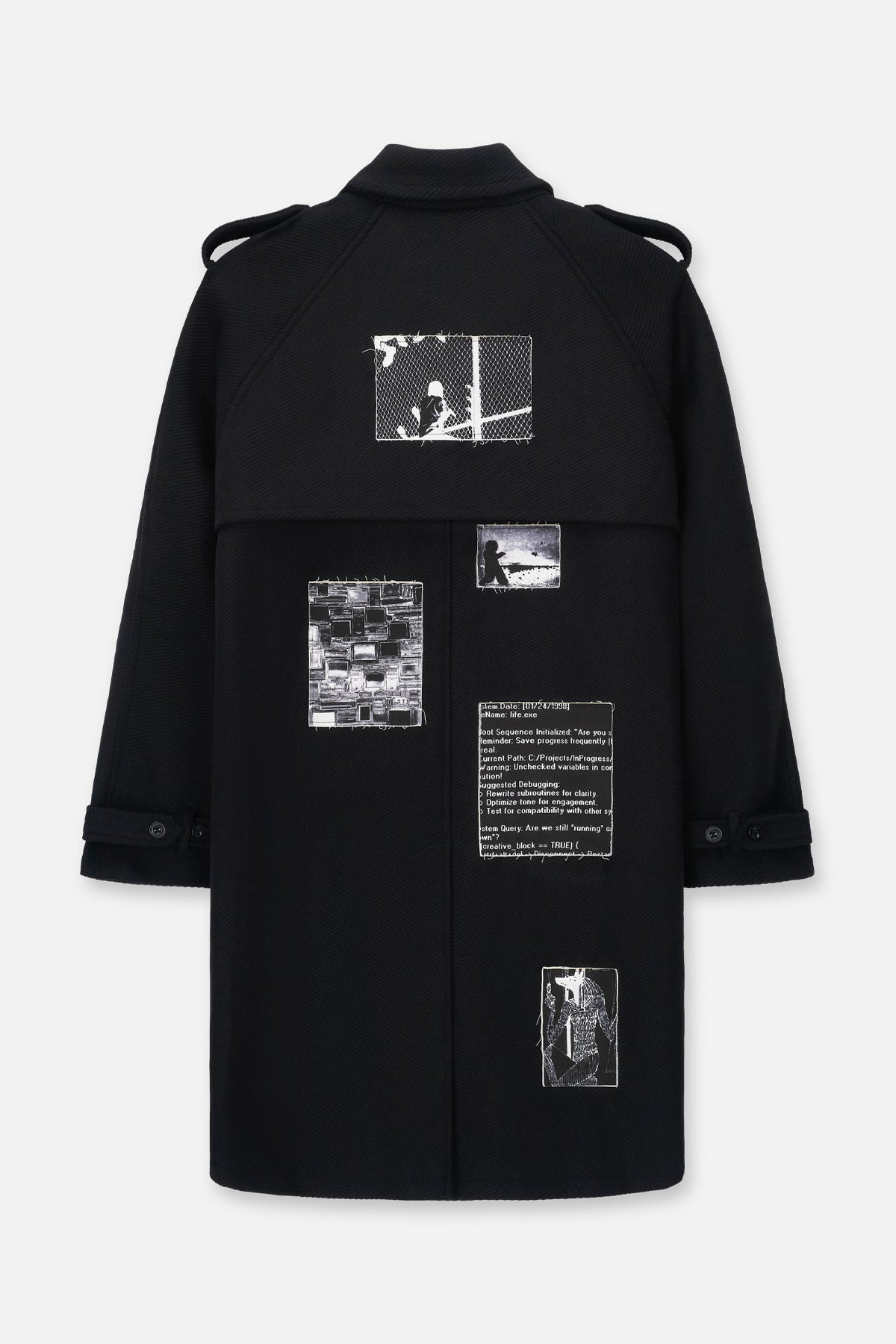 JULIAN TRENCH COAT | BLACK VINTAGE PATCH