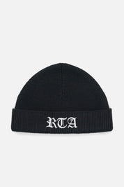 ZION BEANIE | BLACK OLD ENGLISH CROSS