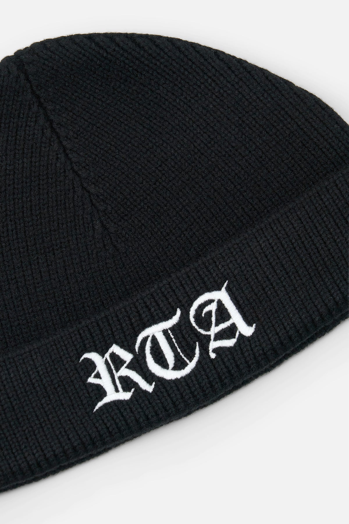 ZION BEANIE | BLACK OLD ENGLISH CROSS
