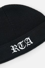 ZION BEANIE | BLACK OLD ENGLISH CROSS