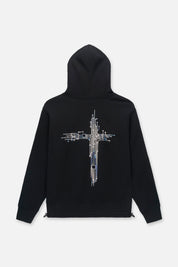 JORDAN OVERSIZED HOODIE | BLACK CIRCUIT CROSS