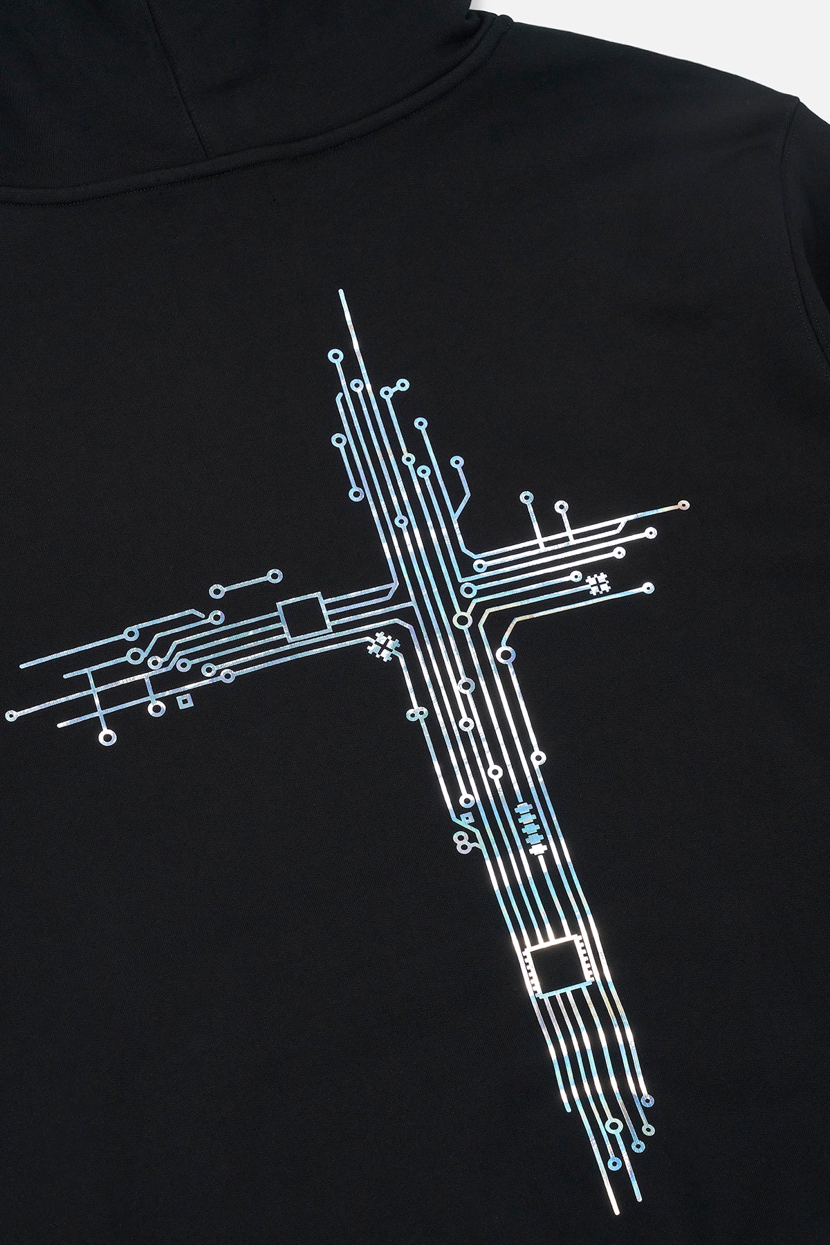 JORDAN OVERSIZED HOODIE | BLACK CIRCUIT CROSS