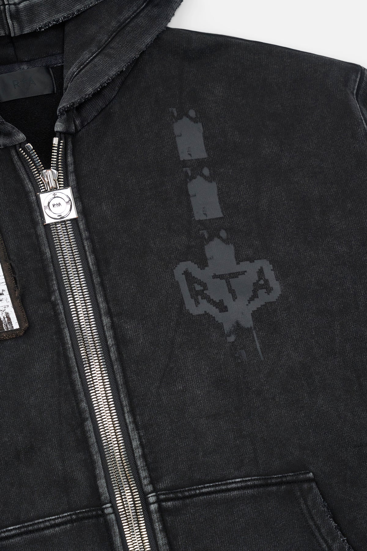 ZEV ZIP UP HOODIE | VINTAGE BLACK DIGITAL PATCH