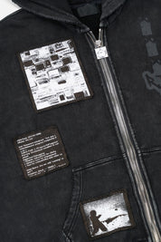 ZEV ZIP UP HOODIE | VINTAGE BLACK DIGITAL PATCH