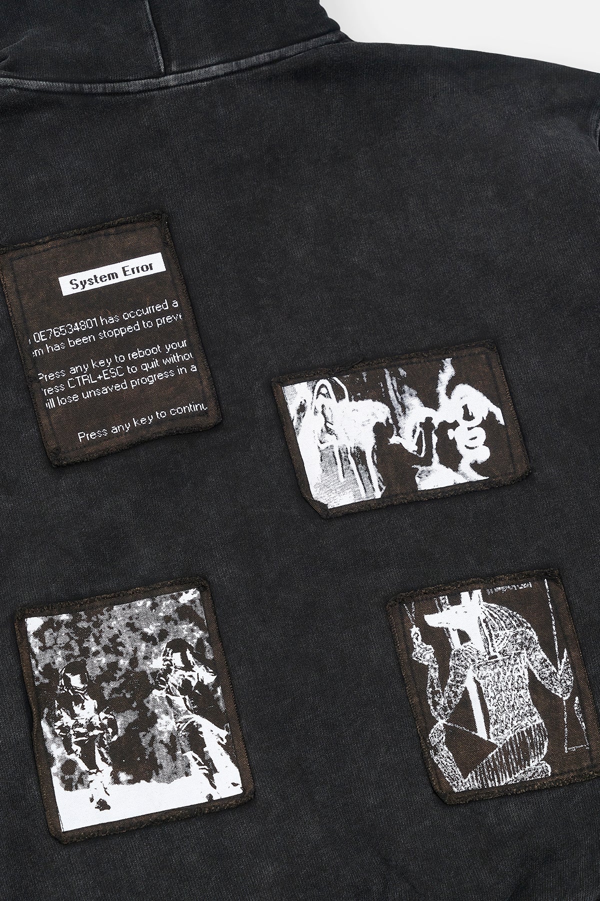 ZEV ZIP UP HOODIE | VINTAGE BLACK DIGITAL PATCH