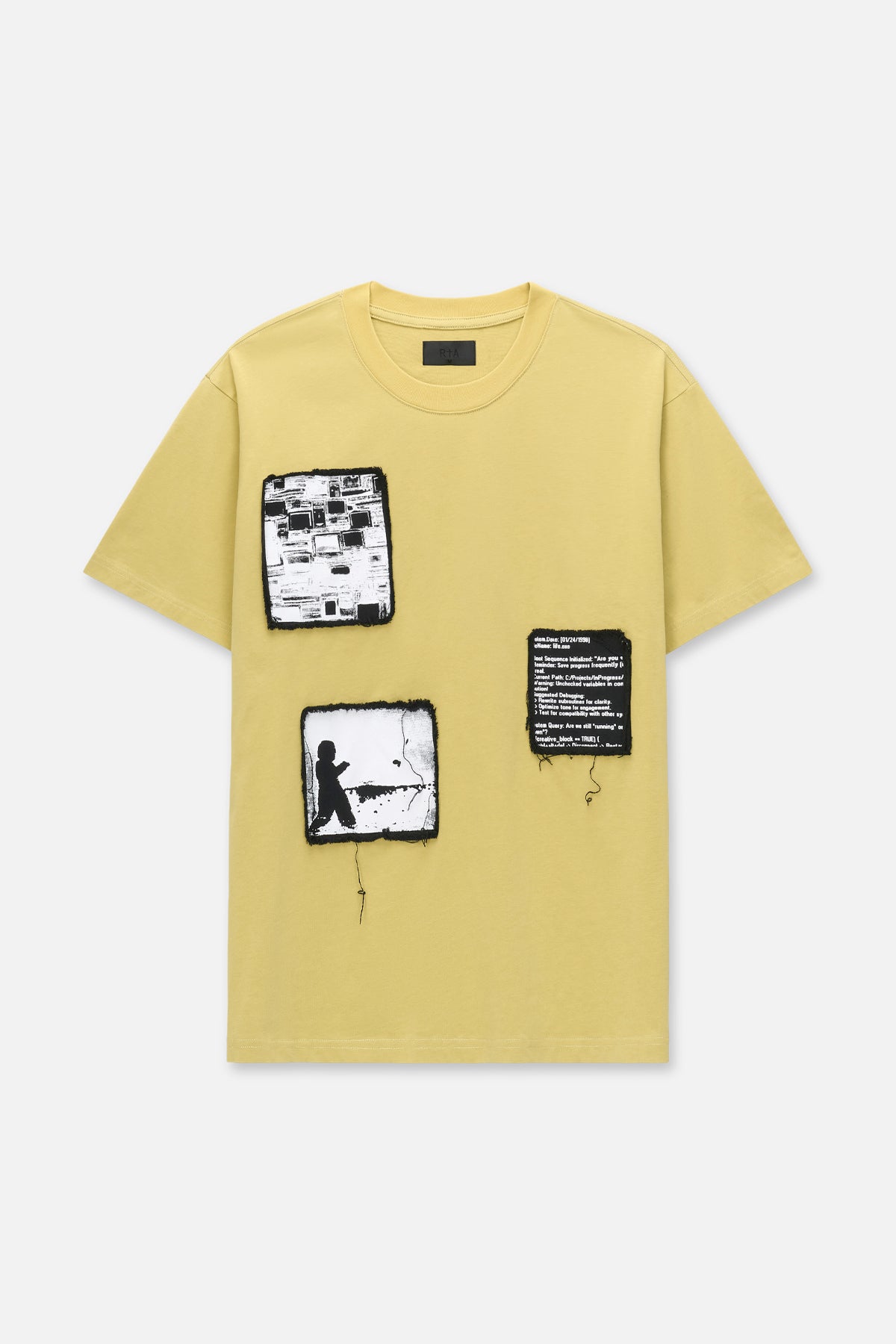 COLIN OVERSIZED SHORT SLEEVE TEE | SAGE YELLOW DIGITAL PATCH