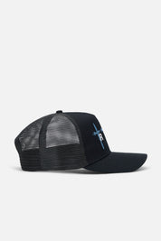 GIDEON TRUCKER HAT | BLACK TRIPLE CIRCUIT BOARD CROSS