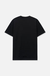 Black Cotton Short Sleeve Tee with Small RTA Logo - Back View | RTA