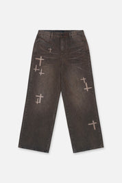 FRANCO WIDE LEG JEAN | MOCHA DRIFT CROSS CUT