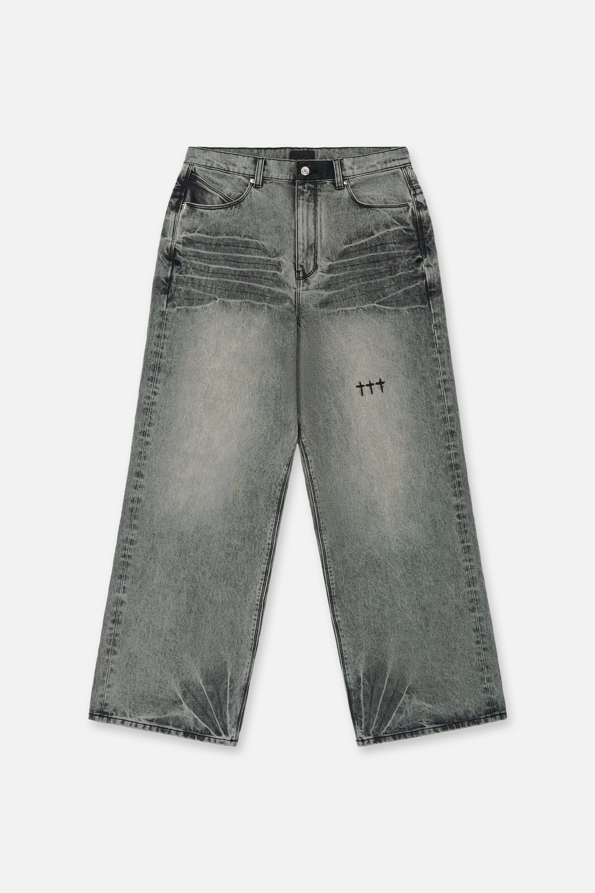 Iron Haze Denim Franco Wide Leg Jeans - Front View | RTA